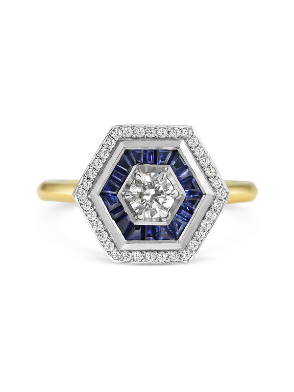 The X - Eva Ring by East London jeweller Rachel Boston | Discover our collections of unique and timeless engagement rings, wedding rings, and modern fine jewellery.