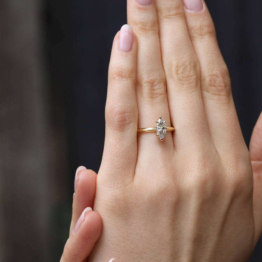 The Grace Ring - Marquise Cut by East London jeweller Rachel Boston | Discover our collections of unique and timeless engagement rings, wedding rings, and modern fine jewellery. - Rachel Boston Jewellery