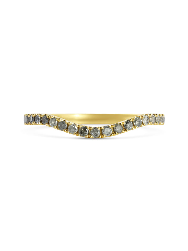 The Grey Diamond Curve Band by East London jeweller Rachel Boston | Discover our collections of unique and timeless engagement rings, wedding rings, and modern fine jewellery.