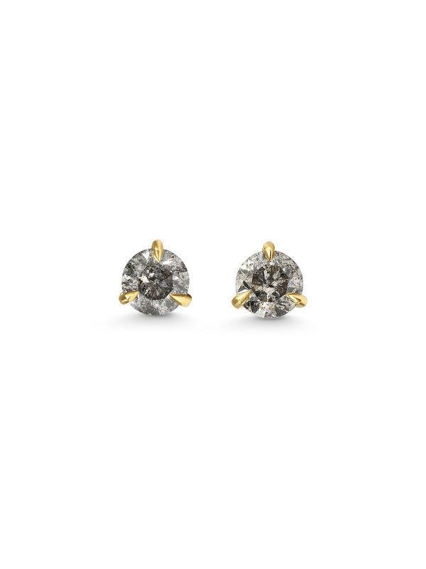The 4mm Round Grey Diamond Stud Earrings by East London jeweller Rachel Boston | Discover our collections of unique and timeless engagement rings, wedding rings, and modern fine jewellery.