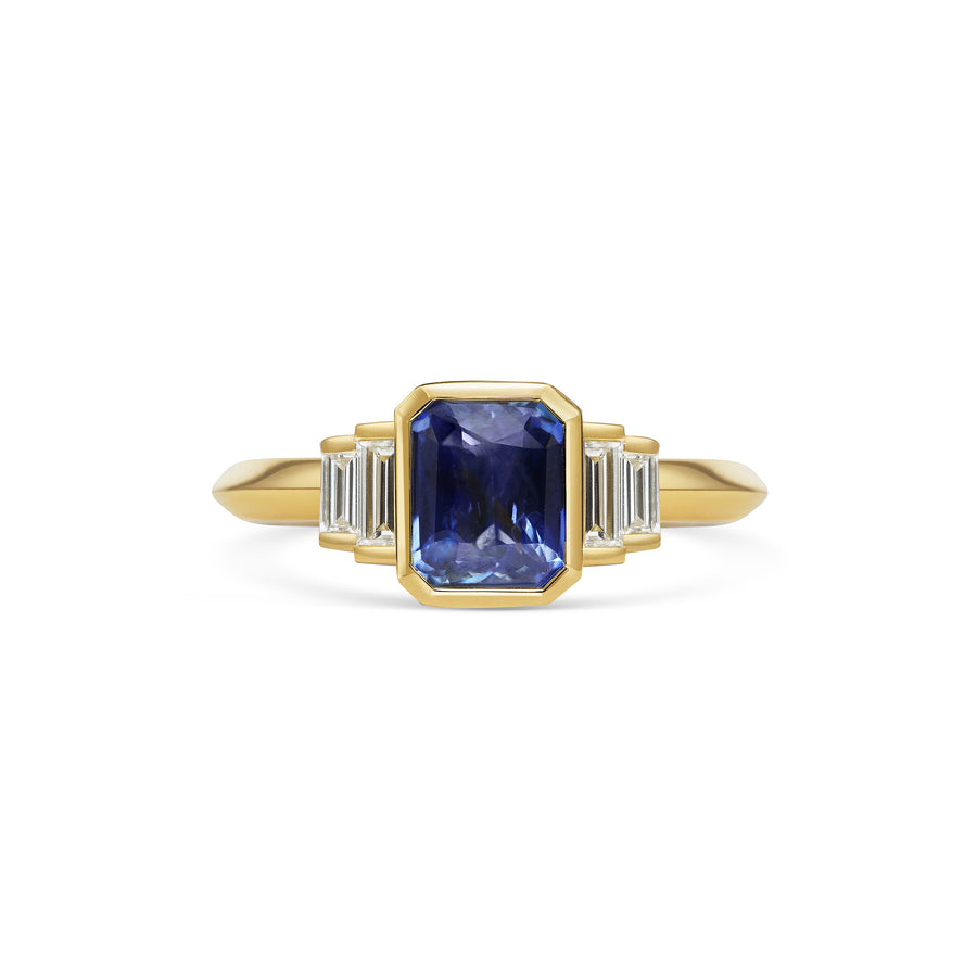 The X - Ida Rubover Sapphire Ring by East London jeweller Rachel Boston | Discover our collections of unique and timeless engagement rings, wedding rings, and modern fine jewellery. - Rachel Boston Jewellery