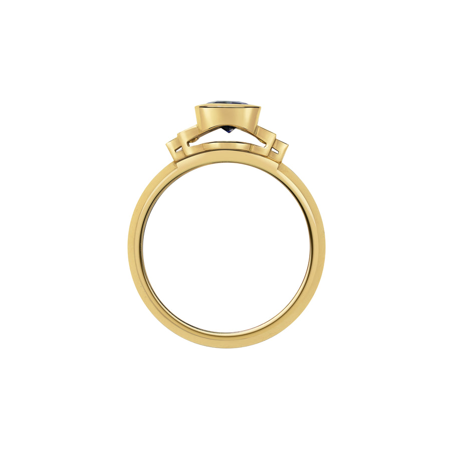 The X - Ida Rubover Sapphire Ring by East London jeweller Rachel Boston | Discover our collections of unique and timeless engagement rings, wedding rings, and modern fine jewellery. - Rachel Boston Jewellery