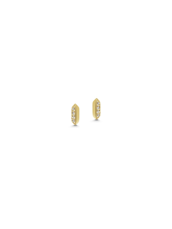 The Knife Edge Diamond Stud Earrings by East London jeweller Rachel Boston | Discover our collections of unique and timeless engagement rings, wedding rings, and modern fine jewellery.