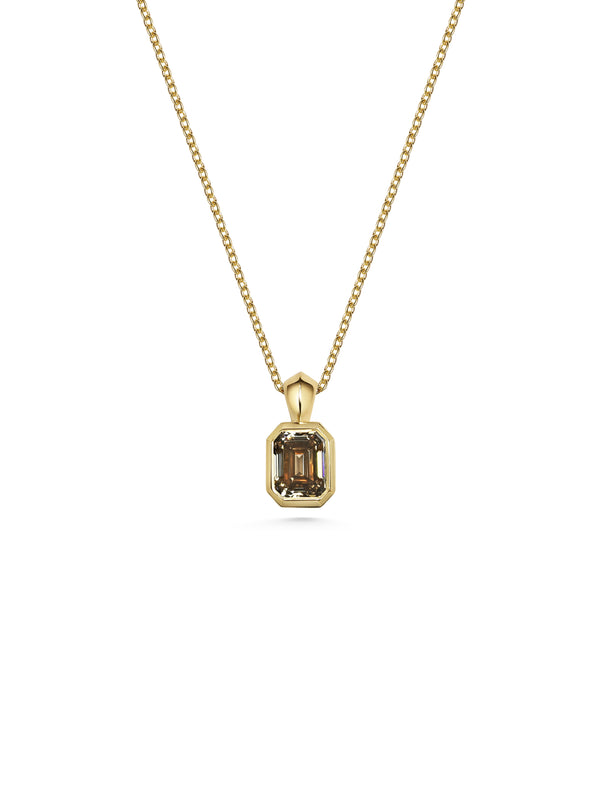 The X - Kusama Necklace - 0.49ct Champagne by East London jeweller Rachel Boston | Discover our collections of unique and timeless engagement rings, wedding rings, and modern fine jewellery.