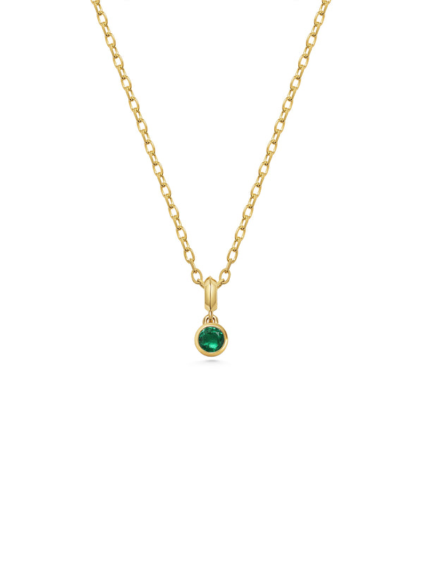 The LARGE DROPLET EMERALD NECKLACE by East London jeweller Rachel Boston | Discover our collections of unique and timeless engagement rings, wedding rings, and modern fine jewellery.