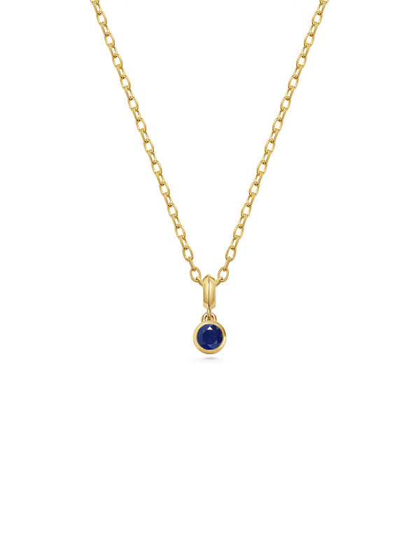 The LARGE DROPLET SAPPHIRE NECKLACE by East London jeweller Rachel Boston | Discover our collections of unique and timeless engagement rings, wedding rings, and modern fine jewellery.