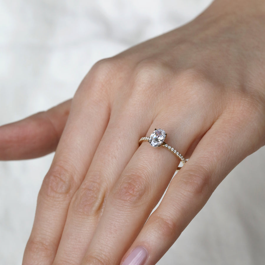 The Luna Ring - Oval Cut by East London jeweller Rachel Boston | Discover our collections of unique and timeless engagement rings, wedding rings, and modern fine jewellery. - Rachel Boston Jewellery