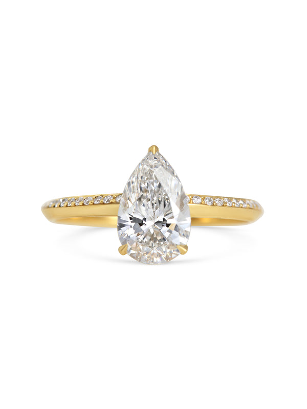 Lyra Ring with Diamonds - Pear Cut - Rachel Boston Jewellery