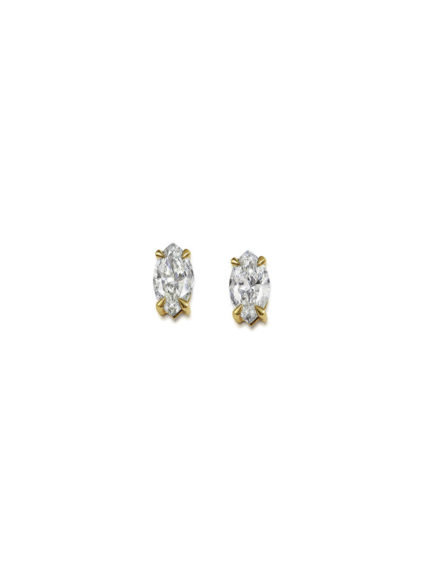 The Marquise Diamond Stud Earrings by East London jeweller Rachel Boston | Discover our collections of unique and timeless engagement rings, wedding rings, and modern fine jewellery.