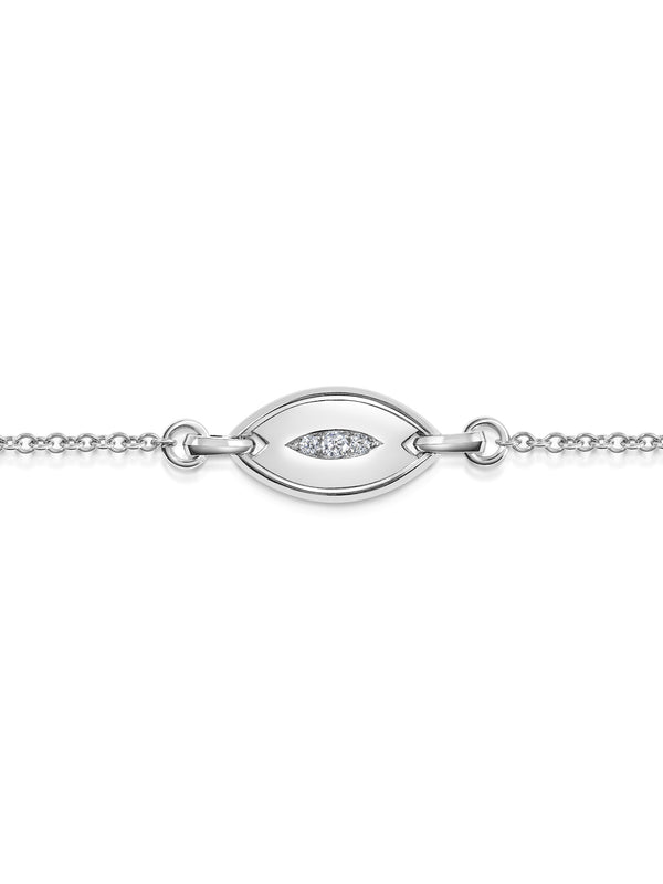 The Marquise Tag Bracelet by East London jeweller Rachel Boston | Discover our collections of unique and timeless engagement rings, wedding rings, and modern fine jewellery.