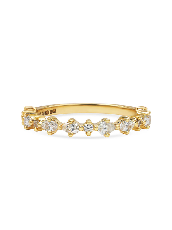 The Mixed Diamond Wedding Band by East London jeweller Rachel Boston | Discover our collections of unique and timeless engagement rings, wedding rings, and modern fine jewellery.