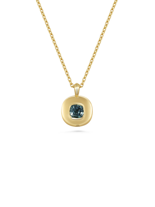 The Morgan Necklace - 1.03ct Sapphire by East London jeweller Rachel Boston | Discover our collections of unique and timeless engagement rings, wedding rings, and modern fine jewellery.