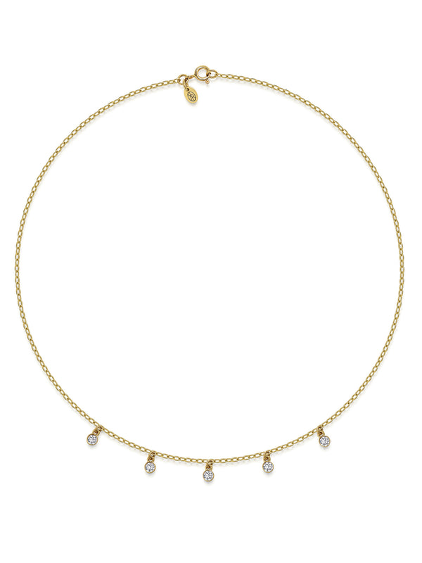 The MULTI DROPLET DIAMOND NECKLACE by East London jeweller Rachel Boston | Discover our collections of unique and timeless engagement rings, wedding rings, and modern fine jewellery.