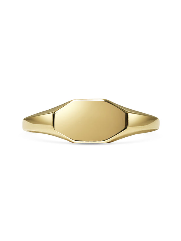 The Octagon Signet Ring by East London jeweller Rachel Boston | Discover our collections of unique and timeless engagement rings, wedding rings, and modern fine jewellery.