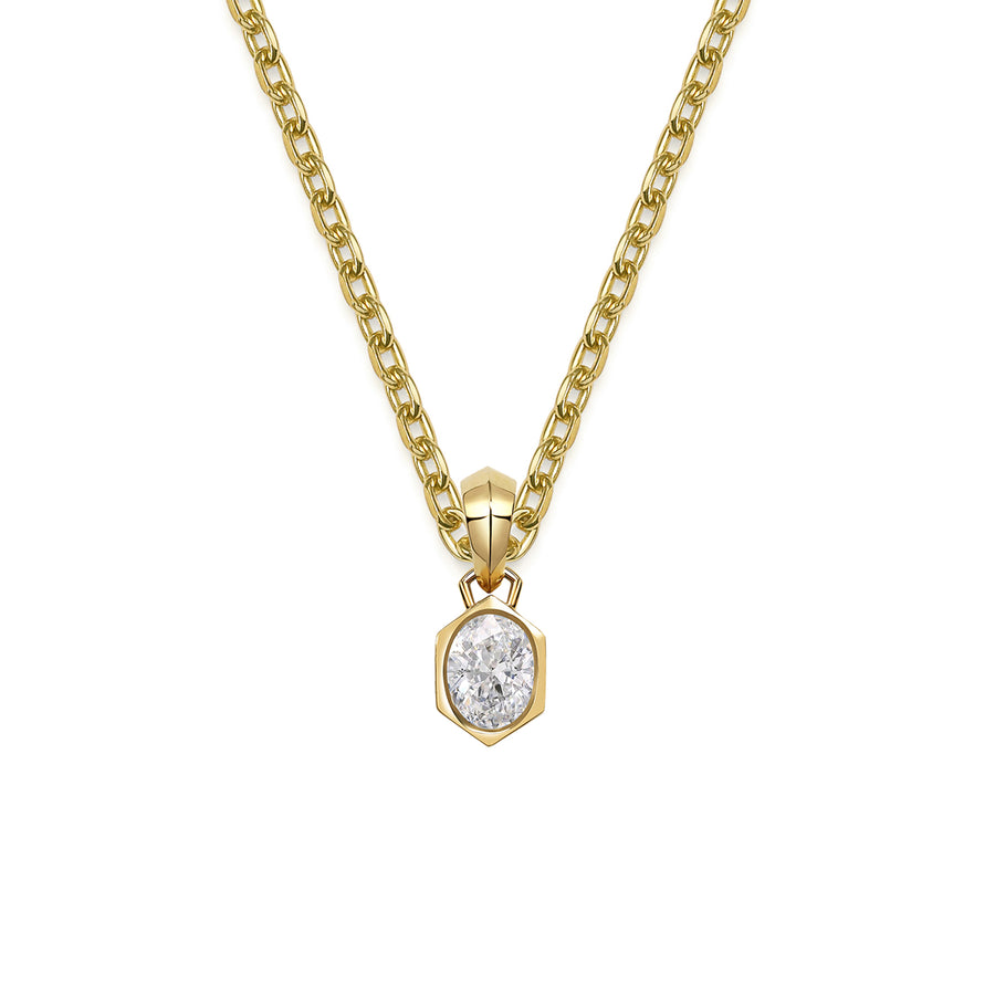 The Chunky Charm Pendant - Oval Cut by East London jeweller Rachel Boston | Discover our collections of unique and timeless engagement rings, wedding rings, and modern fine jewellery. - Rachel Boston Jewellery