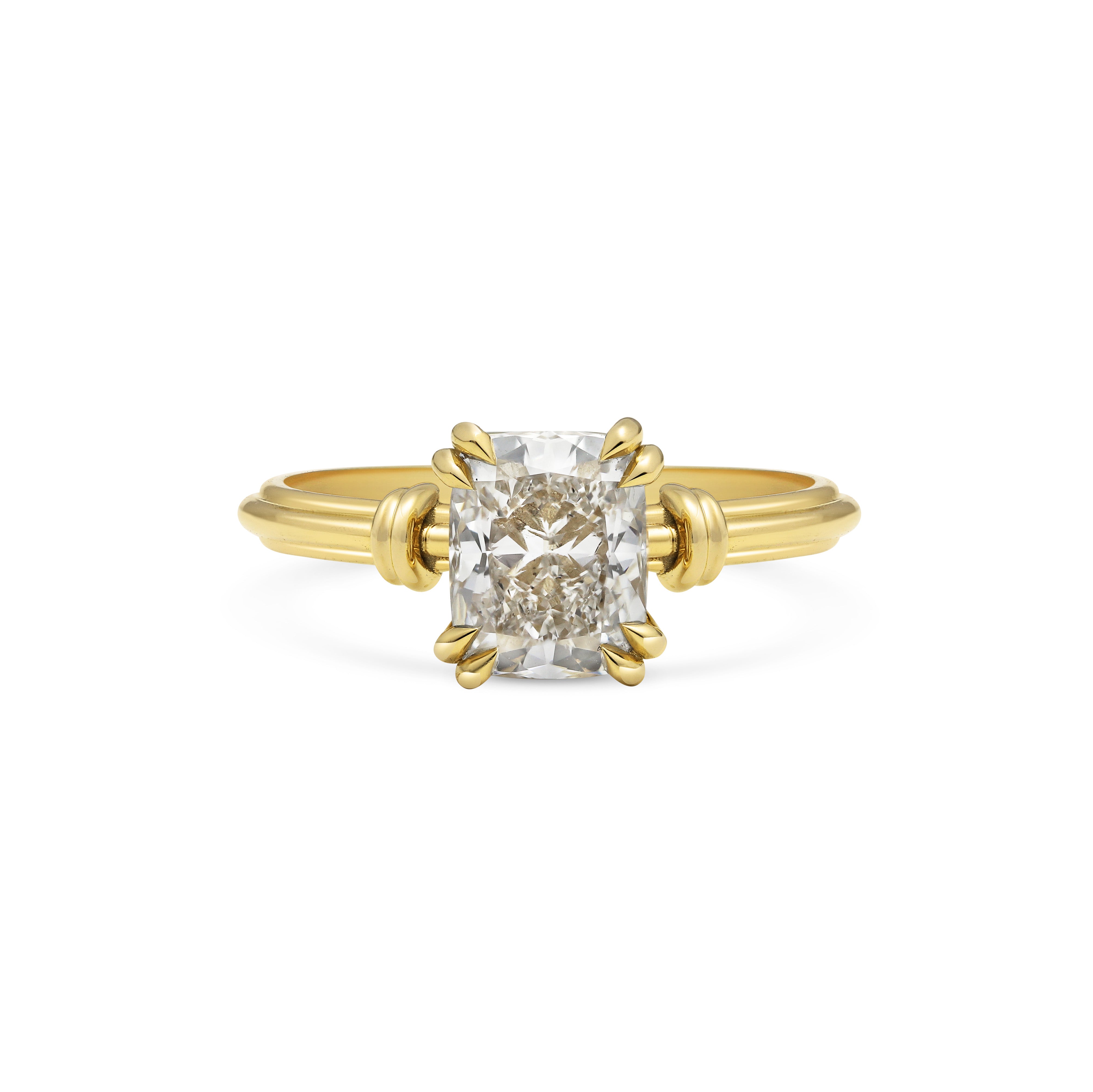 The Pascal Ring - Cushion Cut by East London jeweller Rachel Boston | Discover our collections of unique and timeless engagement rings, wedding rings, and modern fine jewellery.