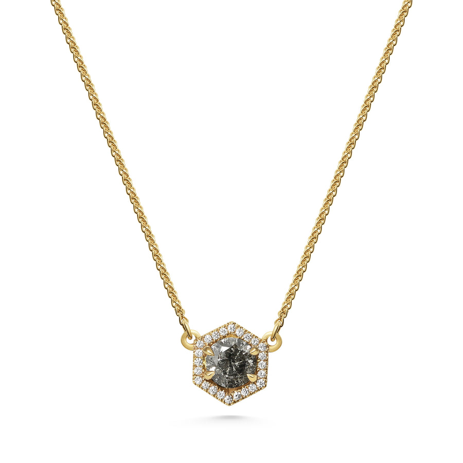 The PHOENIX NECKLACE GREY DIAMOND by East London jeweller Rachel Boston | Discover our collections of unique and timeless engagement rings, wedding rings, and modern fine jewellery. - Rachel Boston Jewellery