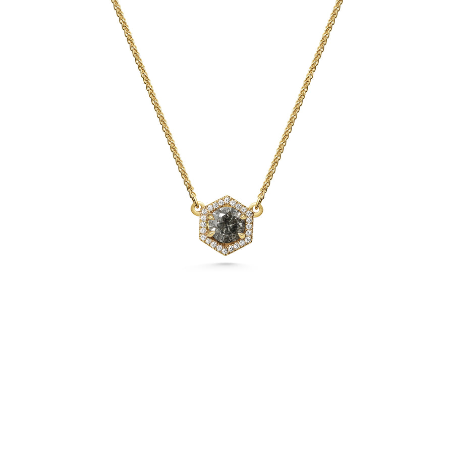 The PHOENIX NECKLACE GREY DIAMOND by East London jeweller Rachel Boston | Discover our collections of unique and timeless engagement rings, wedding rings, and modern fine jewellery. - Rachel Boston Jewellery