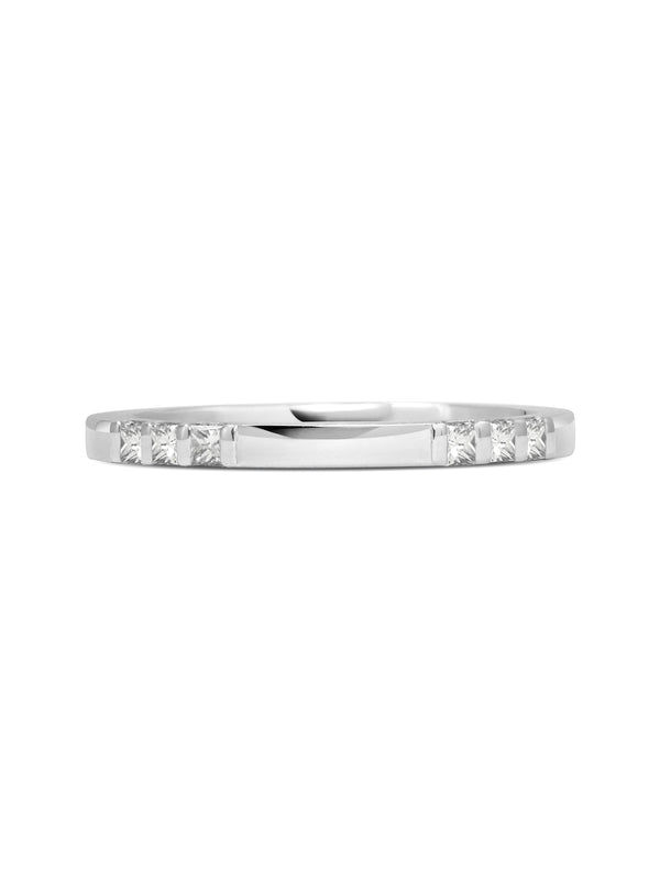 The Princess Cut Duo Wedding Band by East London jeweller Rachel Boston | Discover our collections of unique and timeless engagement rings, wedding rings, and modern fine jewellery.