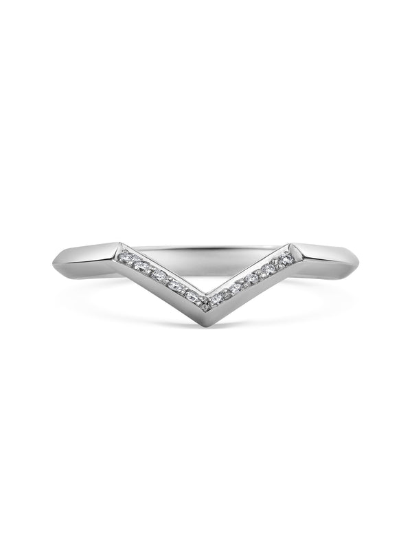 The Quadro Diamond Wedding Band by East London jeweller Rachel Boston | Discover our collections of unique and timeless engagement rings, wedding rings, and modern fine jewellery.