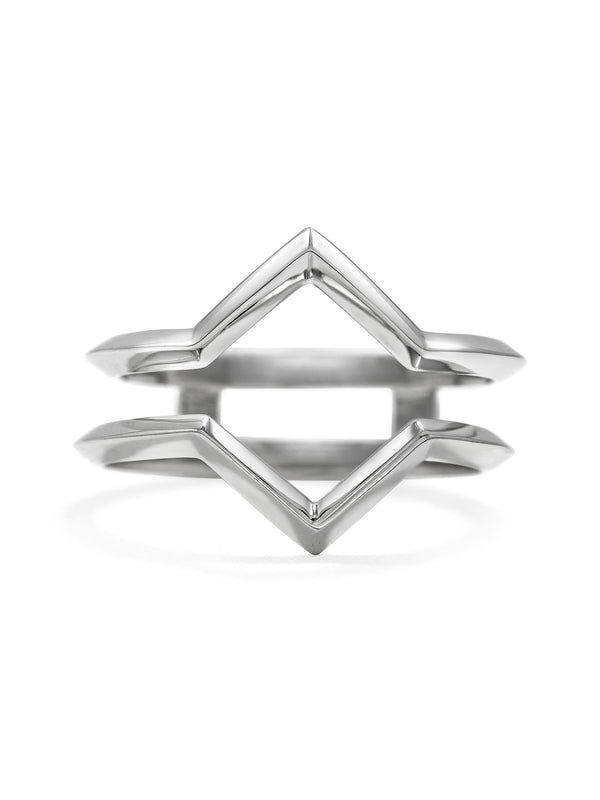 The Quadro Double Wedding Band by East London jeweller Rachel Boston | Discover our collections of unique and timeless engagement rings, wedding rings, and modern fine jewellery.