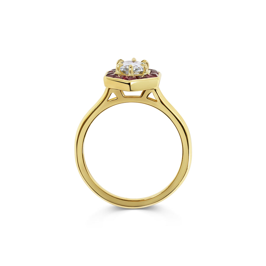 The X - Rennie Ring by East London jeweller Rachel Boston | Discover our collections of unique and timeless engagement rings, wedding rings, and modern fine jewellery. - Rachel Boston Jewellery
