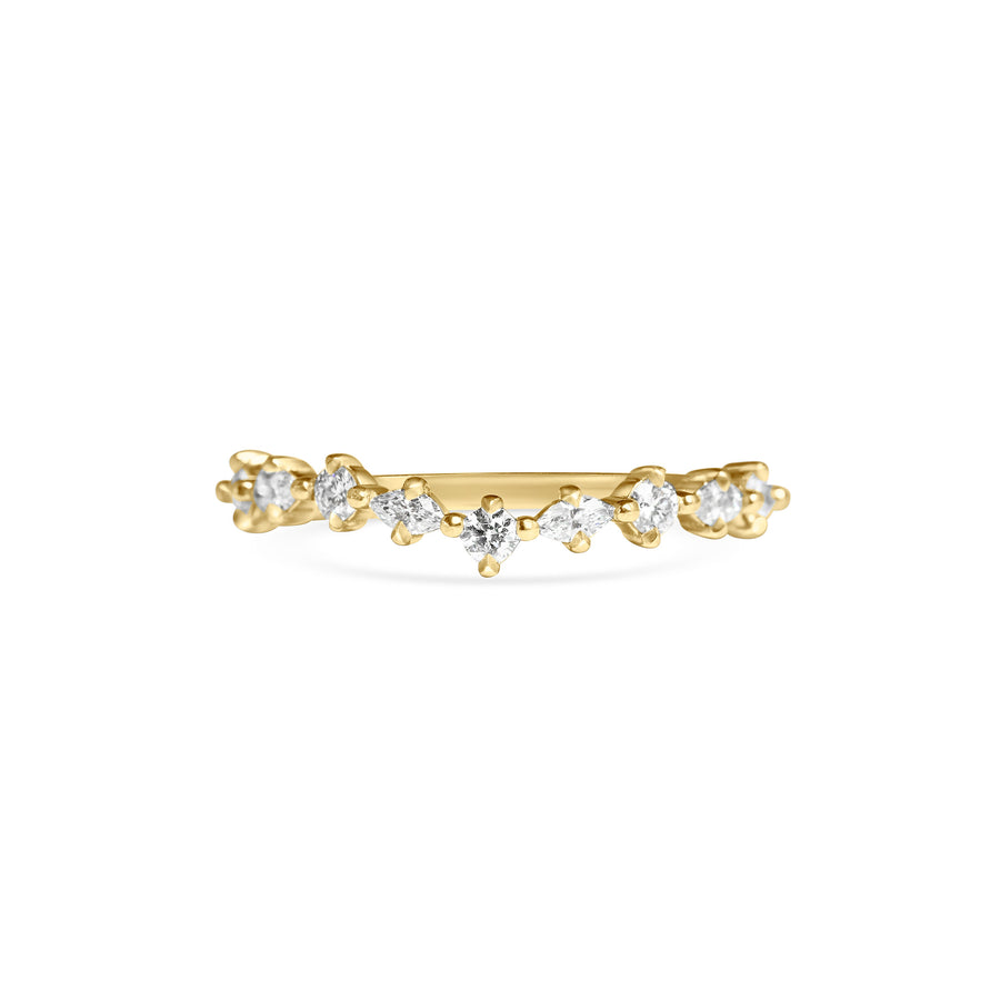 The Round and Marquise Curved Diamond Wedding Band by East London jeweller Rachel Boston | Discover our collections of unique and timeless engagement rings, wedding rings, and modern fine jewellery. - Rachel Boston Jewellery