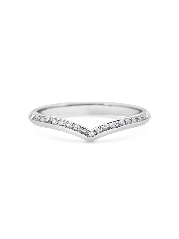 The Sagitta Diamond Band by East London jeweller Rachel Boston | Discover our collections of unique and timeless engagement rings, wedding rings, and modern fine jewellery.
