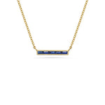 SAPPHIRE BAGUETTE BAR NECKLACE