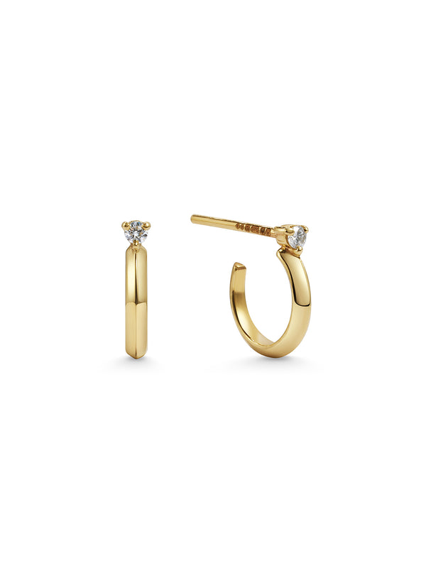 The Uruz White Diamond Earrings by East London jeweller Rachel Boston | Discover our collections of unique and timeless engagement rings, wedding rings, and modern fine jewellery.