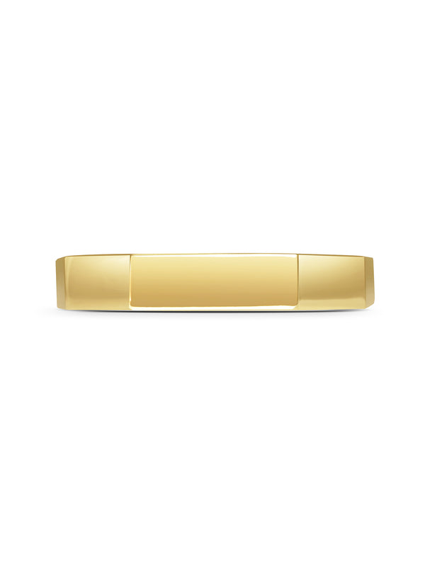 The Deco Plain Wedding Band - 4mm by East London jeweller Rachel Boston | Discover our collections of unique and timeless engagement rings, wedding rings, and modern fine jewellery.
