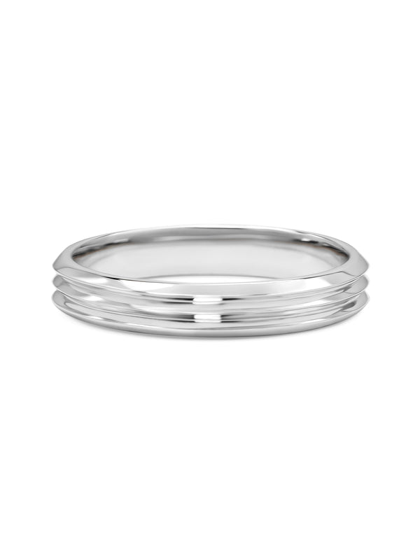 The Triple Edge Wedding Band by East London jeweller Rachel Boston | Discover our collections of unique and timeless engagement rings, wedding rings, and modern fine jewellery.