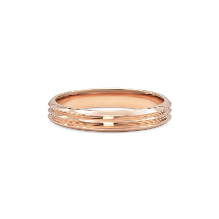 The Triple Edge Wedding Band by East London jeweller Rachel Boston | Discover our collections of unique and timeless engagement rings, wedding rings, and modern fine jewellery. - Rachel Boston Jewellery
