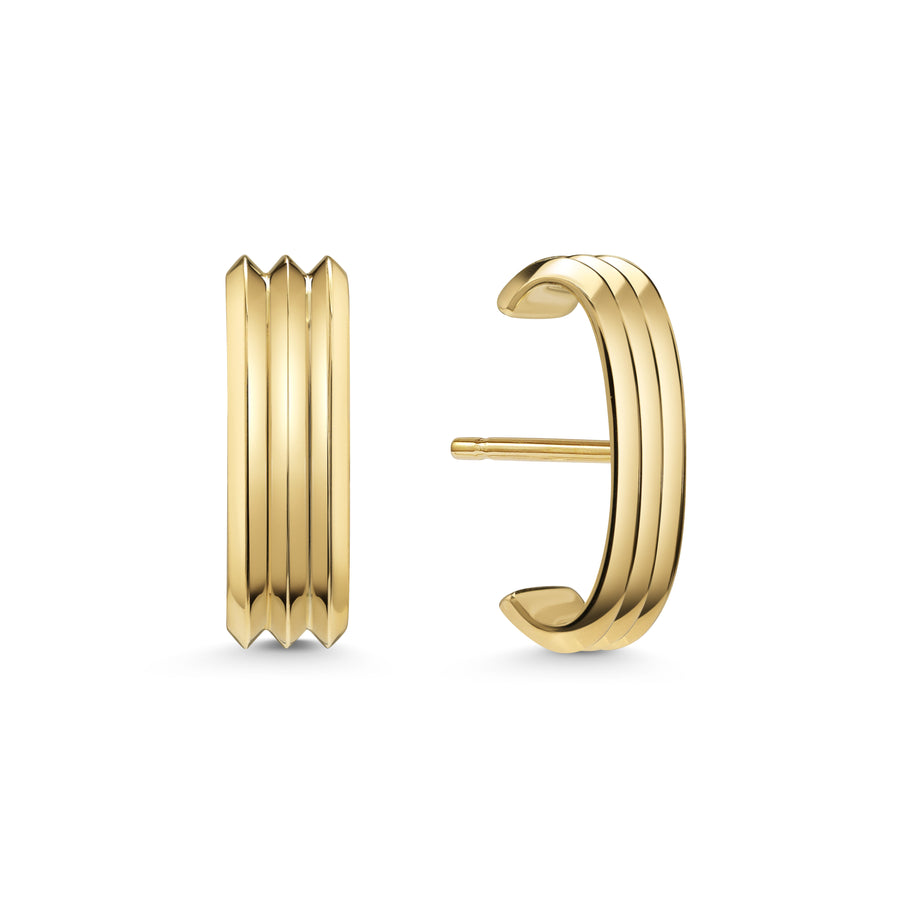 The LINE - TRIPLE Earrings by East London jeweller Rachel Boston | Discover our collections of unique and timeless engagement rings, wedding rings, and modern fine jewellery. - Rachel Boston Jewellery