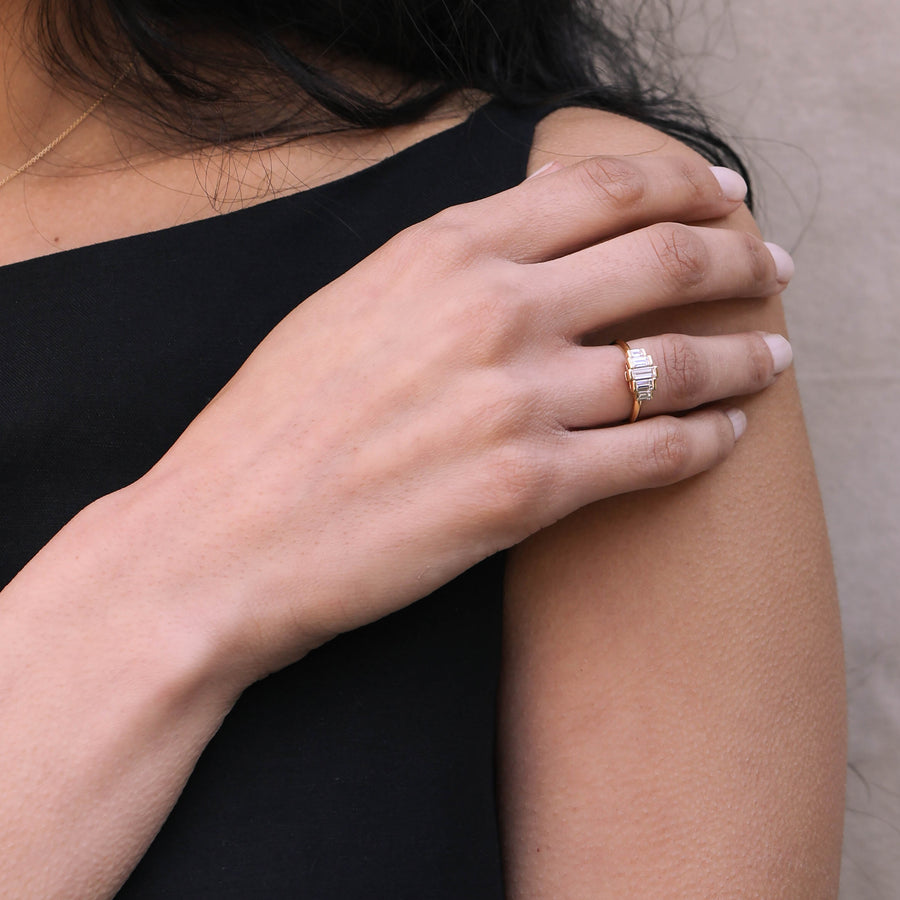 The X- Nellie Ring by East London jeweller Rachel Boston | Discover our collections of unique and timeless engagement rings, wedding rings, and modern fine jewellery. - Rachel Boston Jewellery
