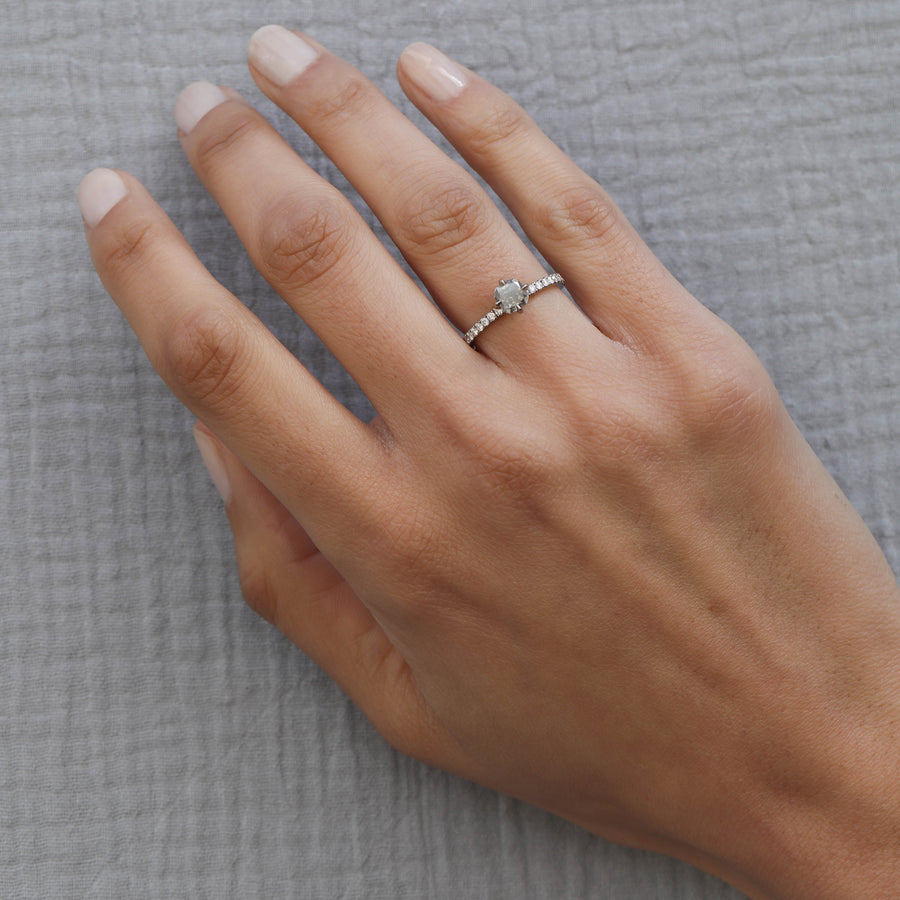 The Telesto Ring by East London jeweller Rachel Boston | Discover our collections of unique and timeless engagement rings, wedding rings, and modern fine jewellery. - Rachel Boston Jewellery