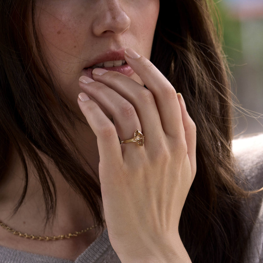 The X - CONTINUUM Ring by East London jeweller Rachel Boston | Discover our collections of unique and timeless engagement rings, wedding rings, and modern fine jewellery. - Rachel Boston Jewellery