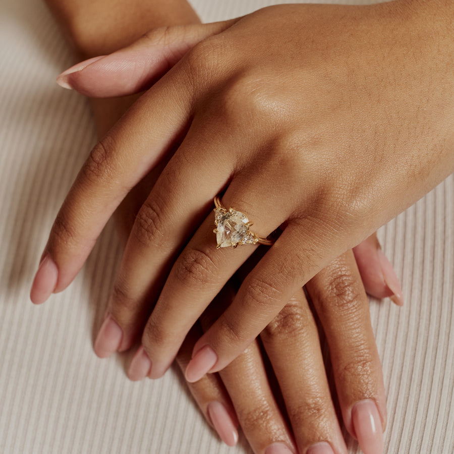 The X - Clara Yellow Ring by East London jeweller Rachel Boston | Discover our collections of unique and timeless engagement rings, wedding rings, and modern fine jewellery. - Rachel Boston Jewellery