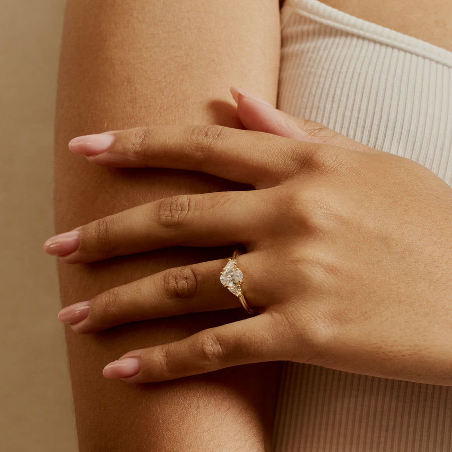 The Clara Ring - Oval Cut by East London jeweller Rachel Boston | Discover our collections of unique and timeless engagement rings, wedding rings, and modern fine jewellery. - Rachel Boston Jewellery