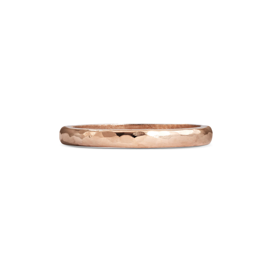 The Polished Hammered D Shape Wedding Band - 2.5mm by East London jeweller Rachel Boston | Discover our collections of unique and timeless engagement rings, wedding rings, and modern fine jewellery. - Rachel Boston Jewellery