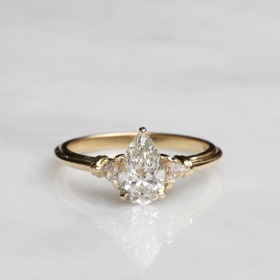 The Clara Ring - Pear Cut by East London jeweller Rachel Boston | Discover our collections of unique and timeless engagement rings, wedding rings, and modern fine jewellery. - Rachel Boston Jewellery