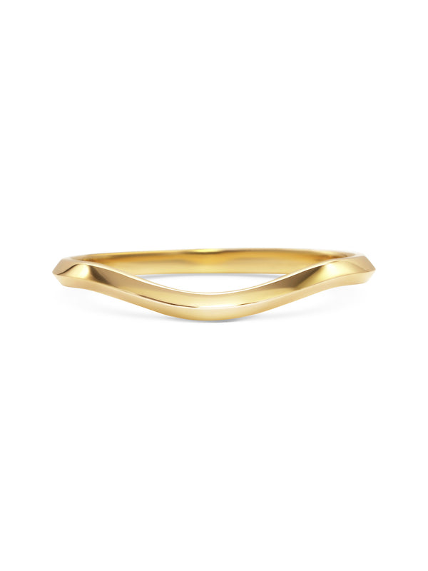 The Knife Edge Curve Band by East London jeweller Rachel Boston | Discover our collections of unique and timeless engagement rings, wedding rings, and modern fine jewellery.