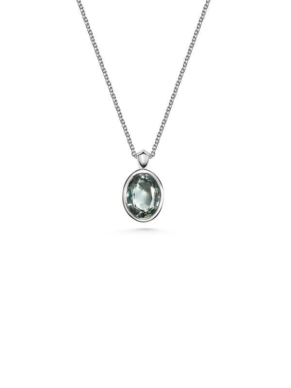 The X - Emin Necklace - 1.69ct Blue by East London jeweller Rachel Boston | Discover our collections of unique and timeless engagement rings, wedding rings, and modern fine jewellery.