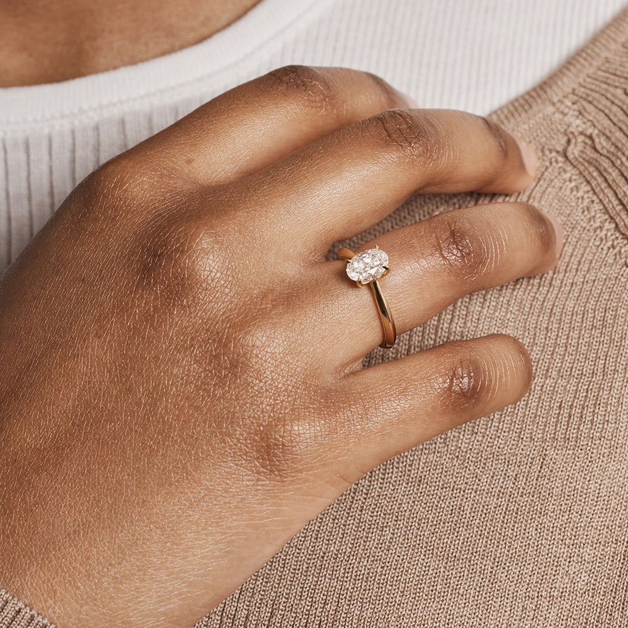 The Joy Ring - Oval Cut by East London jeweller Rachel Boston | Discover our collections of unique and timeless engagement rings, wedding rings, and modern fine jewellery. - Rachel Boston Jewellery