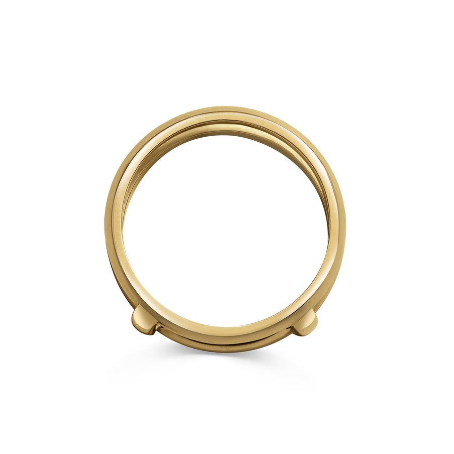 The Knife Edge Double Wedding Band by East London jeweller Rachel Boston | Discover our collections of unique and timeless engagement rings, wedding rings, and modern fine jewellery. - Rachel Boston Jewellery