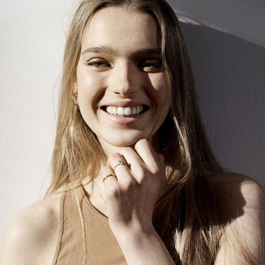 The Luna Ring - Oval Cut by East London jeweller Rachel Boston | Discover our collections of unique and timeless engagement rings, wedding rings, and modern fine jewellery. - Rachel Boston Jewellery