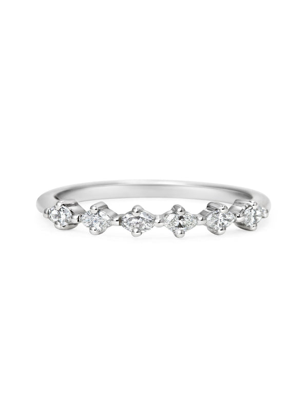 The Marquise Diamond Wedding Band by East London jeweller Rachel Boston | Discover our collections of unique and timeless engagement rings, wedding rings, and modern fine jewellery.