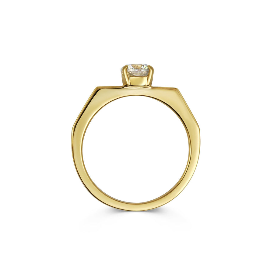 The Deco Round Ring by East London jeweller Rachel Boston | Discover our collections of unique and timeless engagement rings, wedding rings, and modern fine jewellery. - Rachel Boston Jewellery