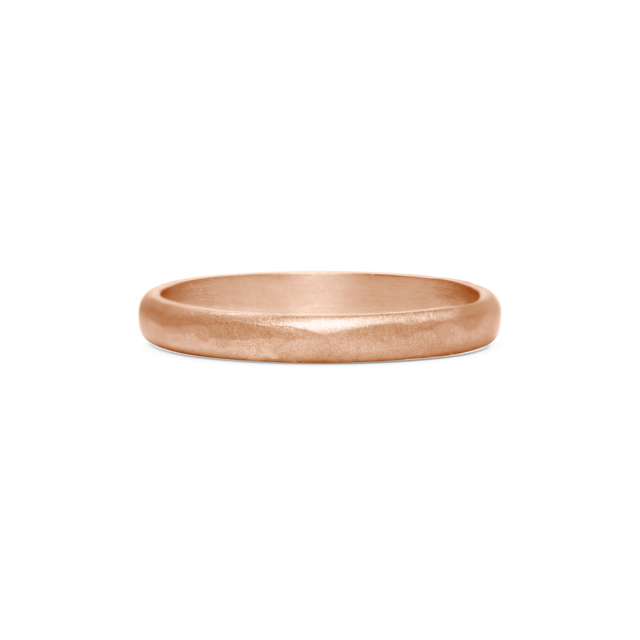 The Matte Hammered D Shape Wedding Band - 3.5mm by East London jeweller Rachel Boston | Discover our collections of unique and timeless engagement rings, wedding rings, and modern fine jewellery. - Rachel Boston Jewellery