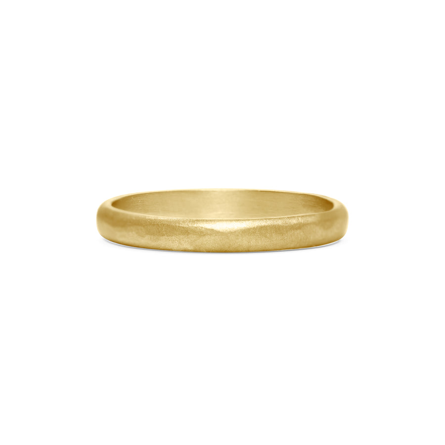 The Matte Hammered D Shape Wedding Band - 3.5mm by East London jeweller Rachel Boston | Discover our collections of unique and timeless engagement rings, wedding rings, and modern fine jewellery. - Rachel Boston Jewellery